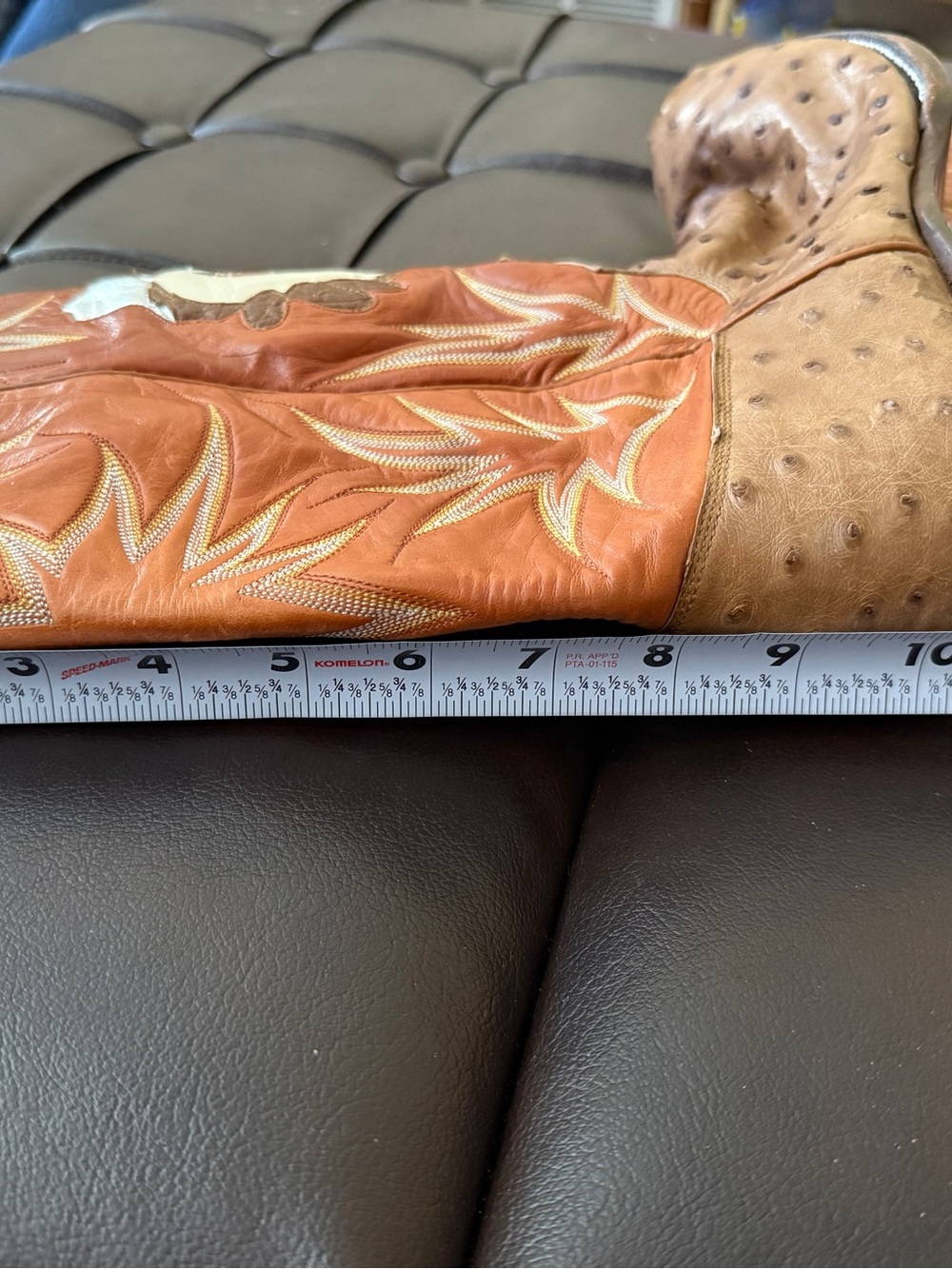 Gary Tucker Custom Ostrich Taz Cowboy Boots Approx 10.5 - Picture 11 of 16